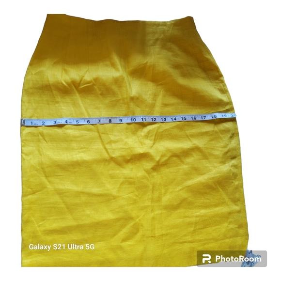 Classique Entier 100% Linen Pencil Skirt Canary Size 14 NWT - Picture 5 of 14